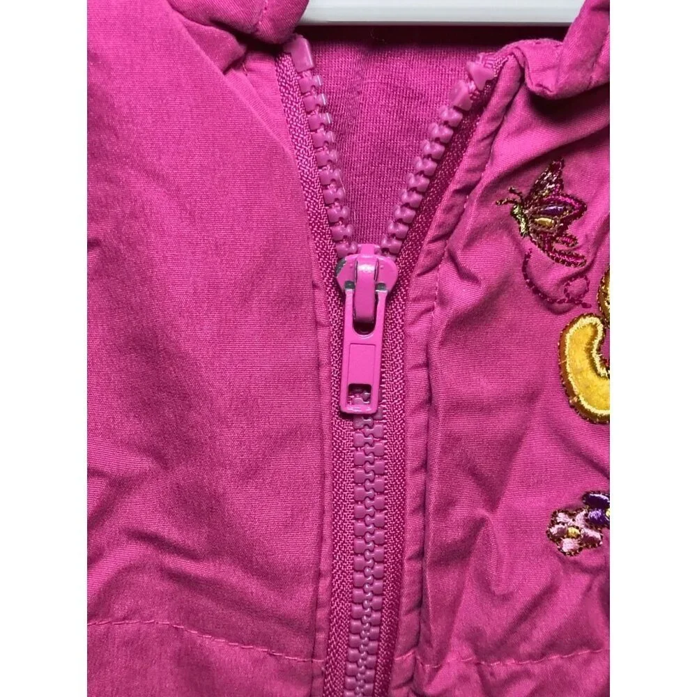 Vintage Pink Winnie The Pooh Vest Girls Size 5 Full Zip Butterflies